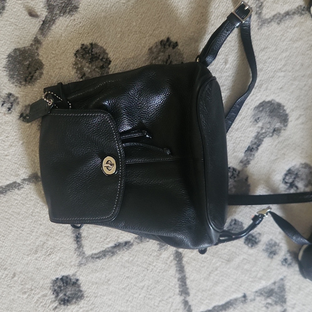 Small black coach backpack